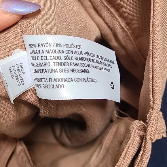 A New Day Women’s High-Rise Slim Ankle Fit Effortless Pintuck Pants 2R Brown Egg - Picture 2 of 8